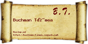 Buchman Tímea névjegykártya
